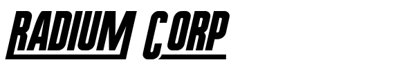 Radium Corp font preview
